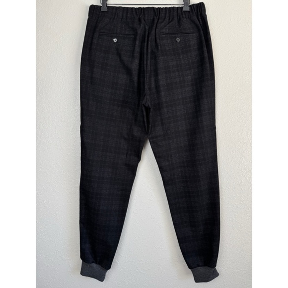 Vince wool blend black gray plaid jogger pants 34 - Picture 7 of 12